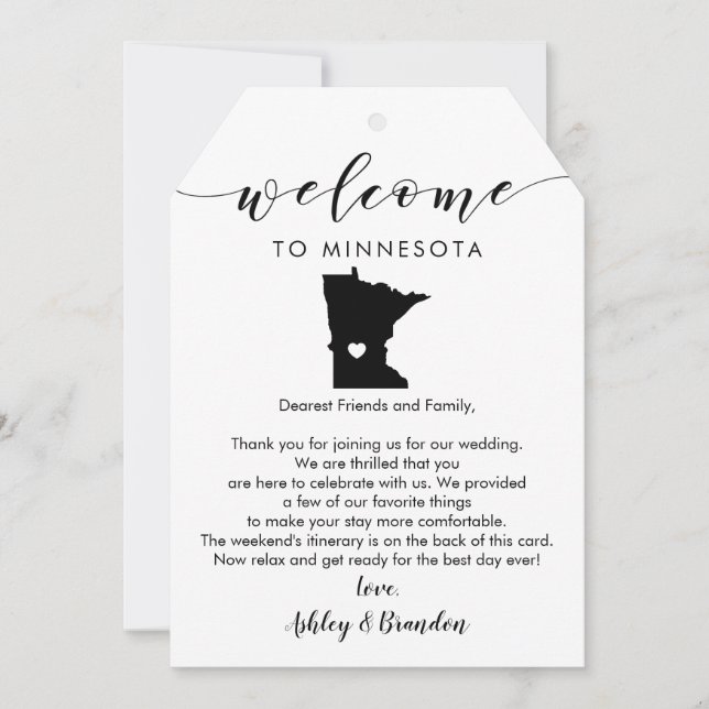 Minnesota Wedding Begrüßungstags Letter Itinerary (Vorderseite)
