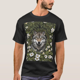 Minnesota Wolf umgeben von Ladys Slipper-Blume T-Shirt