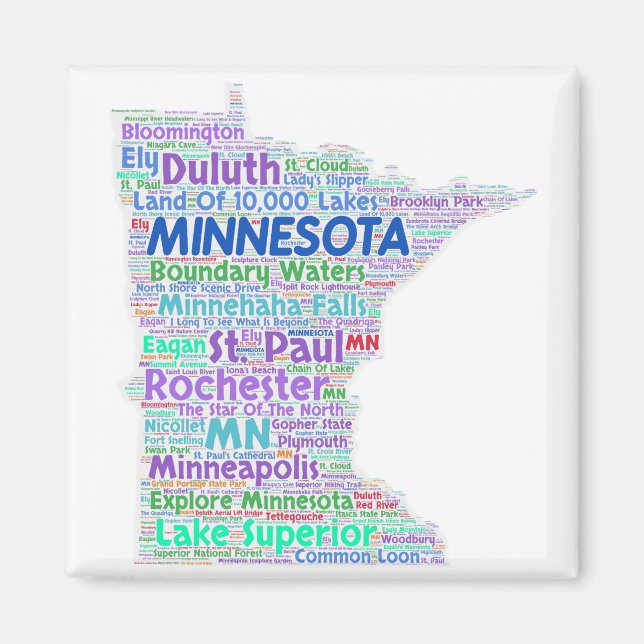 Minnesota Word Cloud Magnet (Vorne)