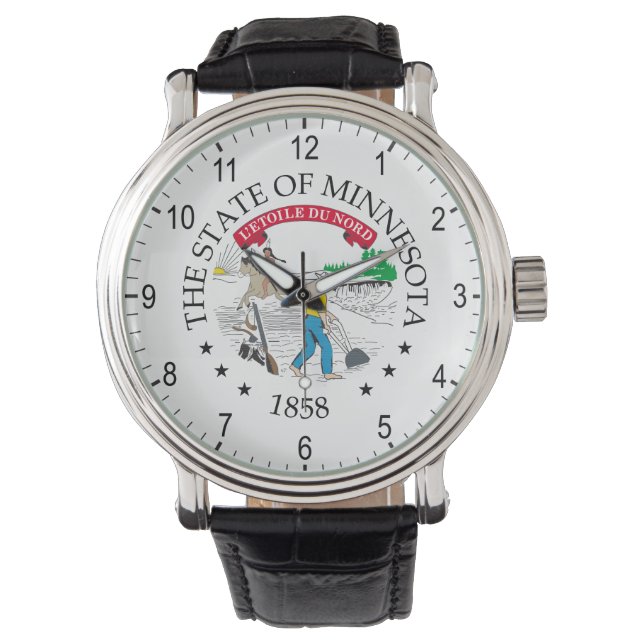 Minnesota-Zeichen Armbanduhr (Vorderseite)