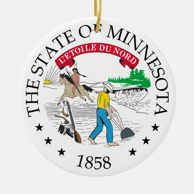 Minnesota-Zeichen Keramik Ornament (Vorne)