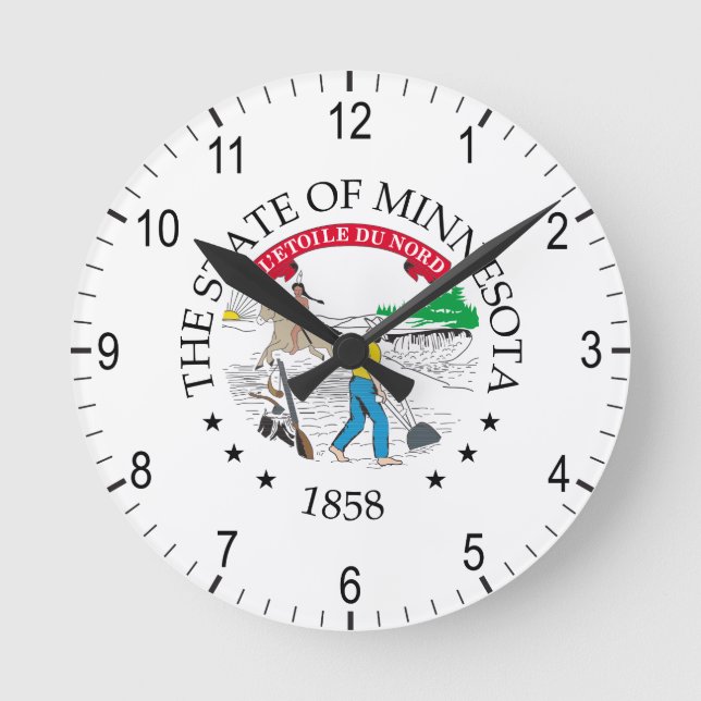 Minnesota-Zeichen Runde Wanduhr (Vorderseite)