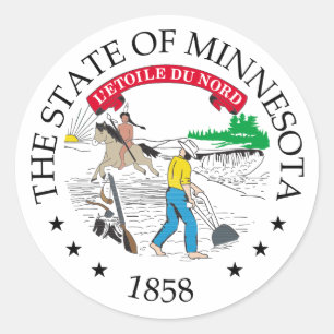 Minnesota-Zeichen Runder Aufkleber