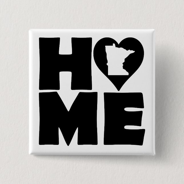 Minnesota Zuhause Heart Staat Button Abzeichen But (Vorderseite)