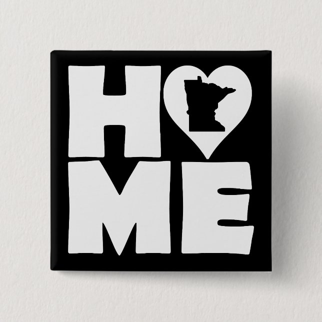 Minnesota Zuhause Heart Staat Button Abzeichen But (Vorderseite)