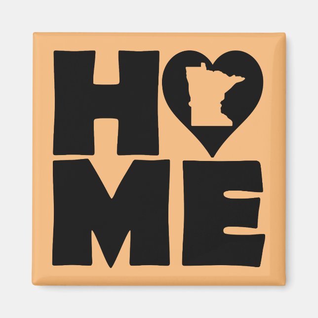 Minnesota Zuhause Heart Staat Kühlschrankmagnet (Vorne)