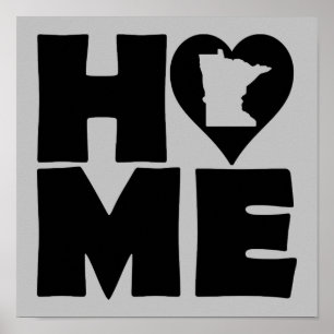 Minnesota Zuhause Heart Staat Plakatzeichen Poster