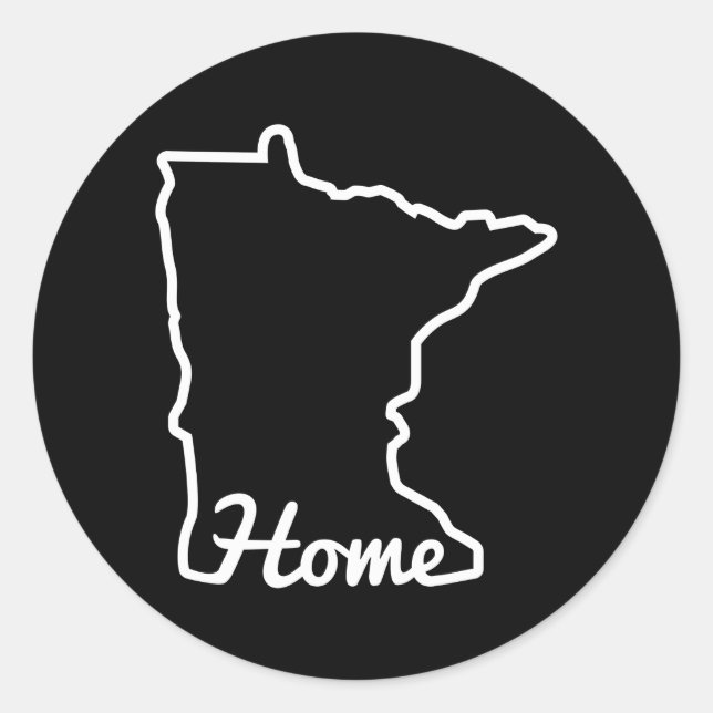 Minnesota Zuhause Mn Staat Karte Minnesota Runder Aufkleber (Vorderseite)