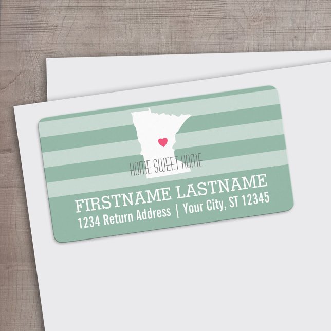 Minnesota Zuhause Staat Liebe mit benutzerdefinier Adressaufkleber (Custom Address Label)