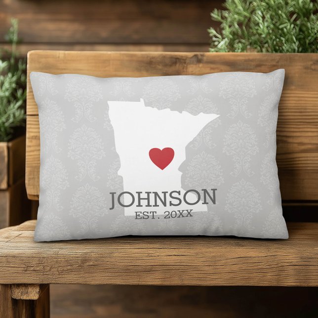 Minnesota Zuhause Staat Stadtkarte - Custom Weddin Dekokissen (Custom Pillow)