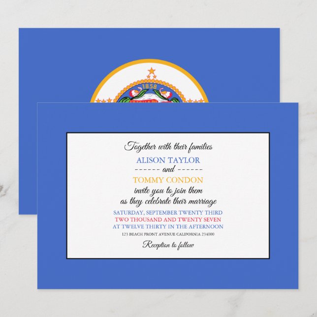 Minnesotan Flag, Flag Minnesota Wedding Einladung (Vorne/Hinten)
