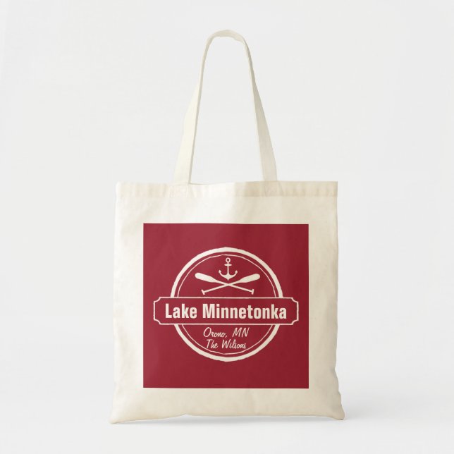 Minnetonka-Minnesota-Ankerstadt und Name Tragetasche (Vorne)