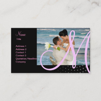 minniemay Monogramm Halbtonpincture, schwarz+Rosa Visitenkarte