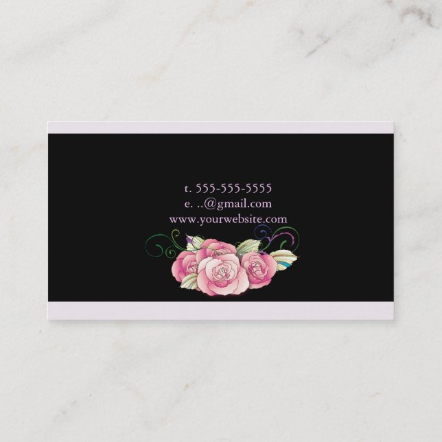minniemay Monogramm-Rosen Visitenkarte (Rückseite)