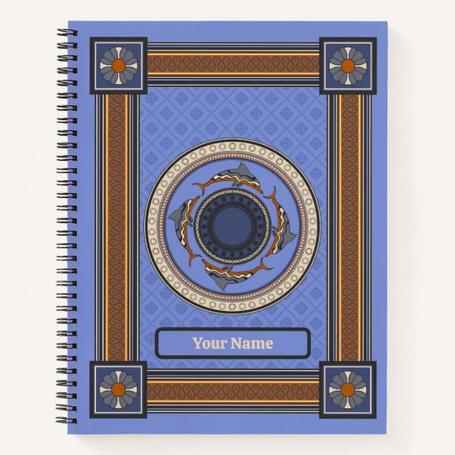 Minoan Blue Delphins Notizbuch (Vorderseite)