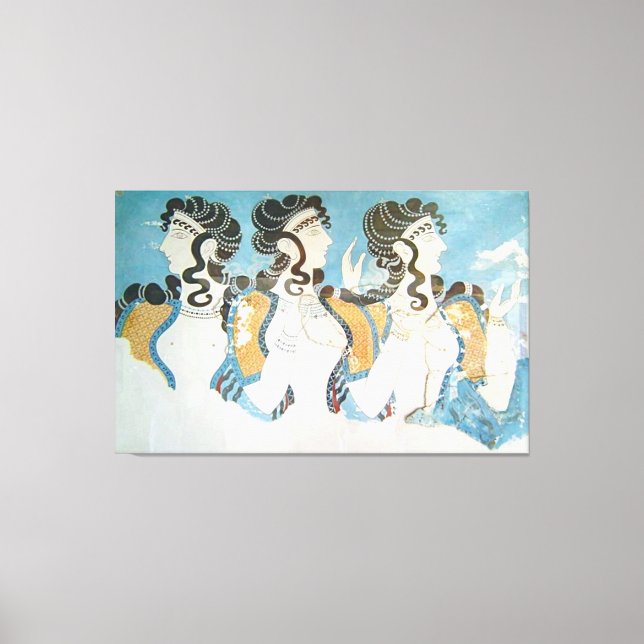Minoische Zivilisation / 3 Frauen / Bronzezeit / Leinwanddruck (Vorderseite)