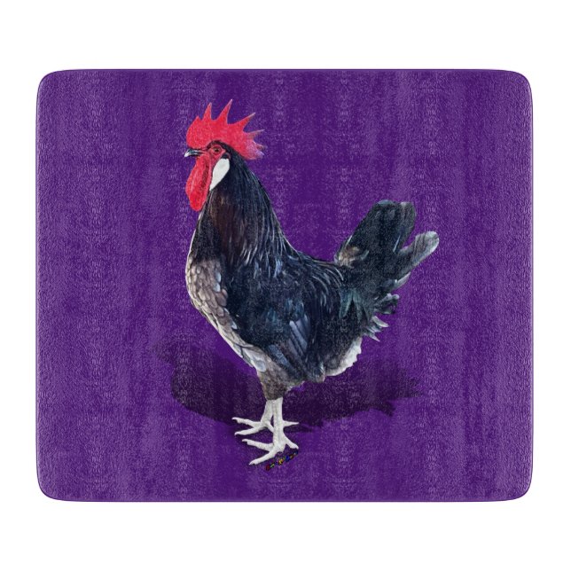 Minorca Rooster Schneidebrett (Vorderseite)