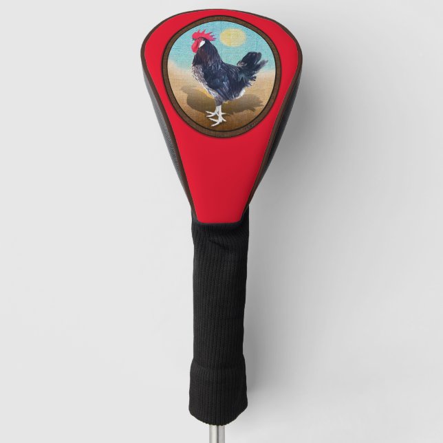 Minorca Rooster Vintag Oval Golf Headcover (Vorderseite)