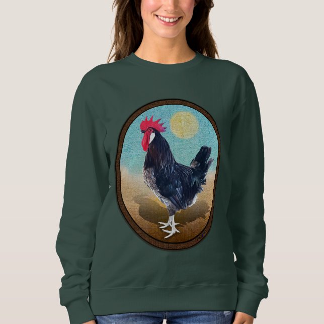 Minorca Rooster Vintag Oval Sweatshirt (Vorderseite)