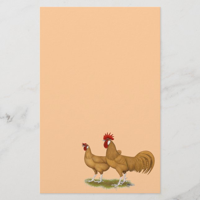 Minorcas Buff Pair Briefpapier (Vorderseite)