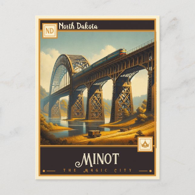 Minot, North Dakota | VINTAG Postkarte (Vorderseite)
