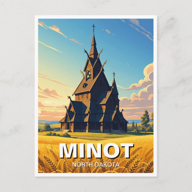 Minot Park North Dakota Postkarte (Vorderseite)