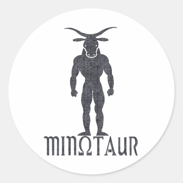 Minotaur Runder Aufkleber (Vorderseite)