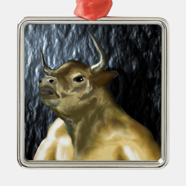 Minotaur Silbernes Ornament (Vorne)