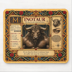 Minotauros, mittelalterliche Bestiarien-Kunst Mousepad