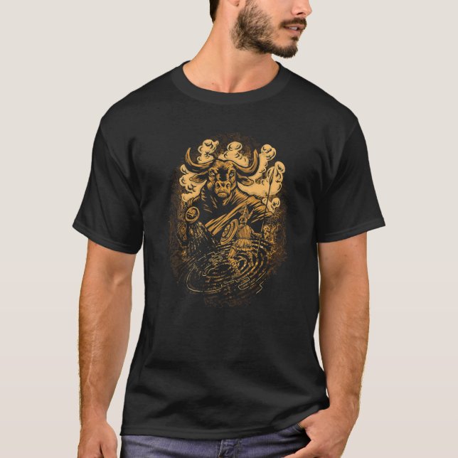 Minotaurus Griechische Mythologie Antiker Griechis T-Shirt (Vorderseite)