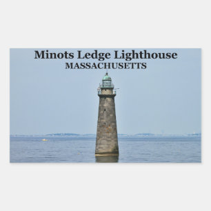Minots Leisten-Leuchtturm, Massachusetts-Aufkleber Rechteckiger Aufkleber