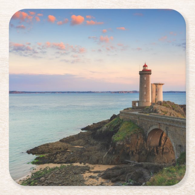 Minou Leuchtturm in Frankreich Rechteckiger Pappuntersetzer (Vorderseite)