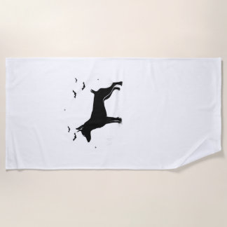 MinPin Dog � Halloween Moon Silhouette Classic T-S Strandtuch