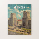 Minsk Belarus Illustration Reisen Kunst Vintag<br><div class="desc">Minsk Retro Vektor-Reise-Design. Minsk,  die Hauptstadt Weißrusslands,  verbindet die Architektur der Sowjetära,  das pulsierende Stadtleben und das reiche Kulturerbe.</div>