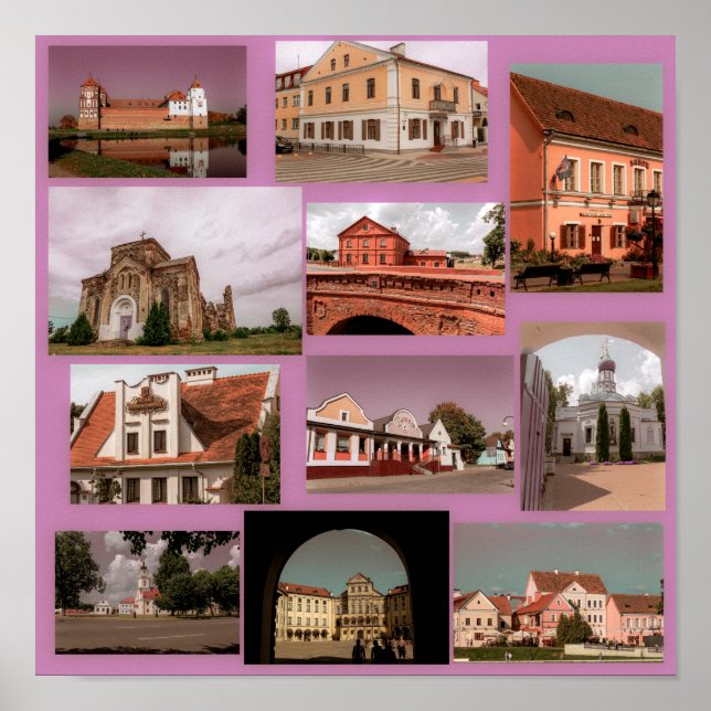 Minsk Mir Brest Architektur Belarus Poster (Vorne)
