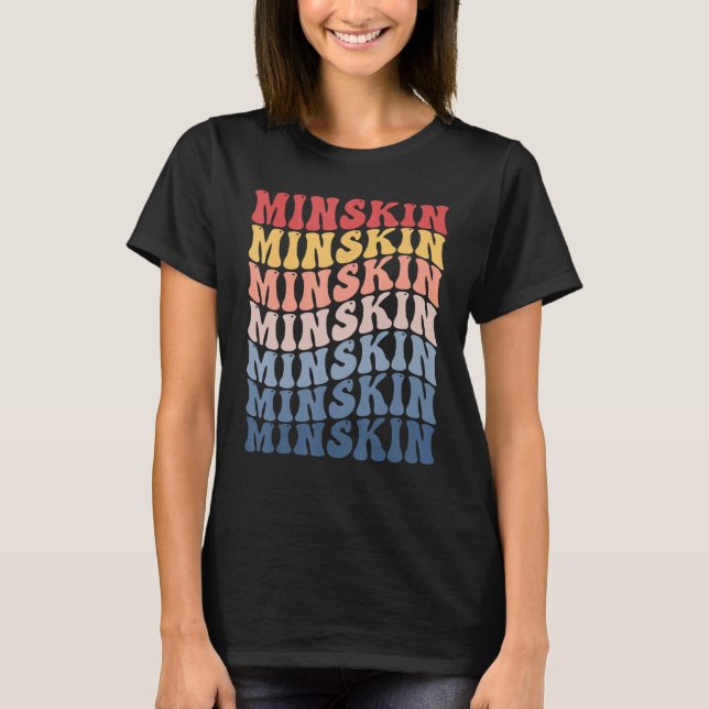 Minskin Groovy Retro Katze T-Shirt (Vorderseite)
