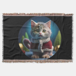 Minskin Kitten in einem WeihnachtsOutfit Decke