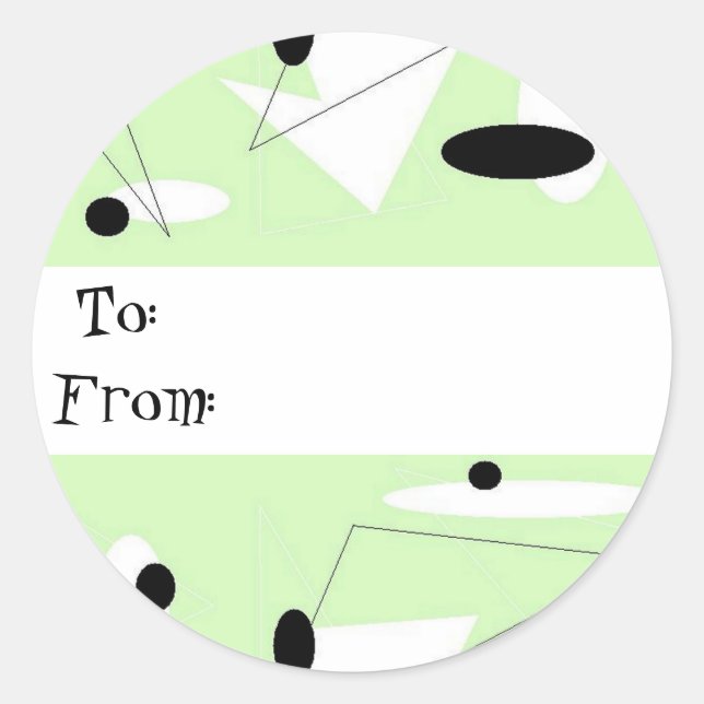 MINT ABSTRAKT GIFT TAG STICKER (Vorderseite)