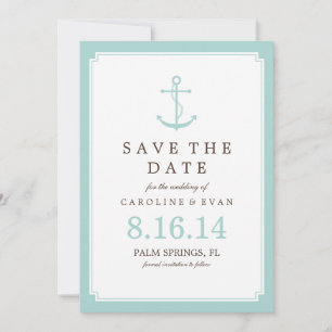 Mint Anchor Wedding Save the Date