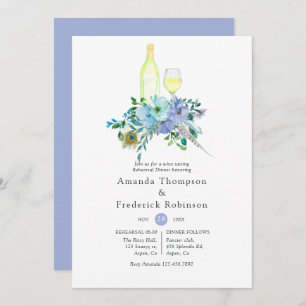 Mint and Blue Boho Wine Degustation Probe Dinner Einladung