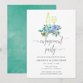 "Mint and Blue Boho Wine Degustations"-Party Einladung