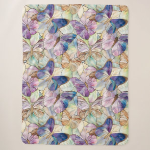 Mint Aqua Blue Lila Schmetterlinge Sherpadecke