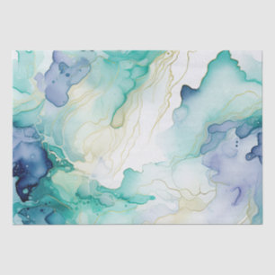 Mint Aqua Blue Tinte Marmor Seidenpapier