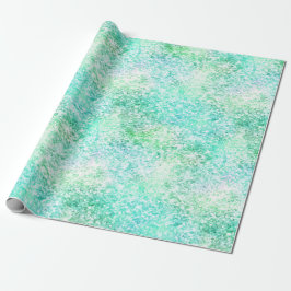 Mint Aqua Confetti Glitzer Unicorn Geschenkpapier