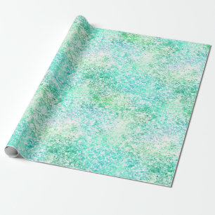Mint Aqua Confetti Glitzer Unicorn Geschenkpapier