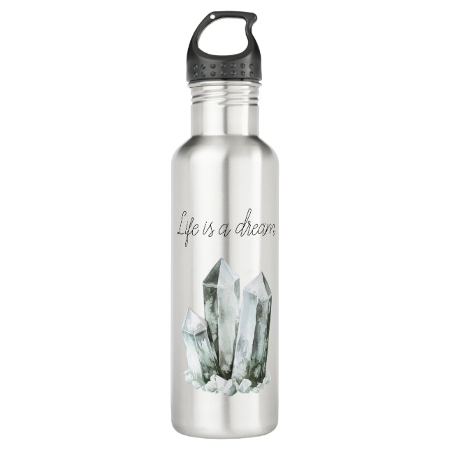 Mint Aqua Crystals Dream Edelstahlflasche (Vorderseite)