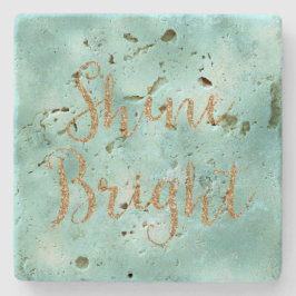 Mint Aqua Gold Glitzer Shine Steinuntersetzer