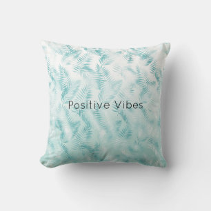 Mint Aqua Ombre Tropische Blätter     Kissen