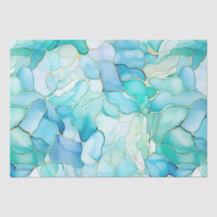 Mint Aqua Pearl Gold Marmor Seidenpapier