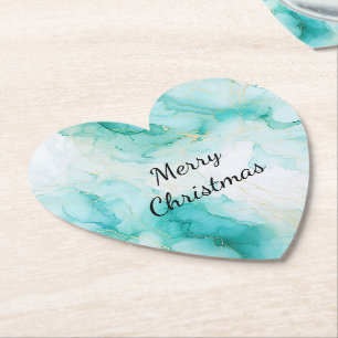 Mint Aqua Pearl Gold Marmor Untersetzer